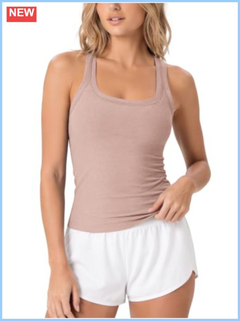 Ultra Soft Performance Racerback Tank UPF 50+ Square Neck Fitted
